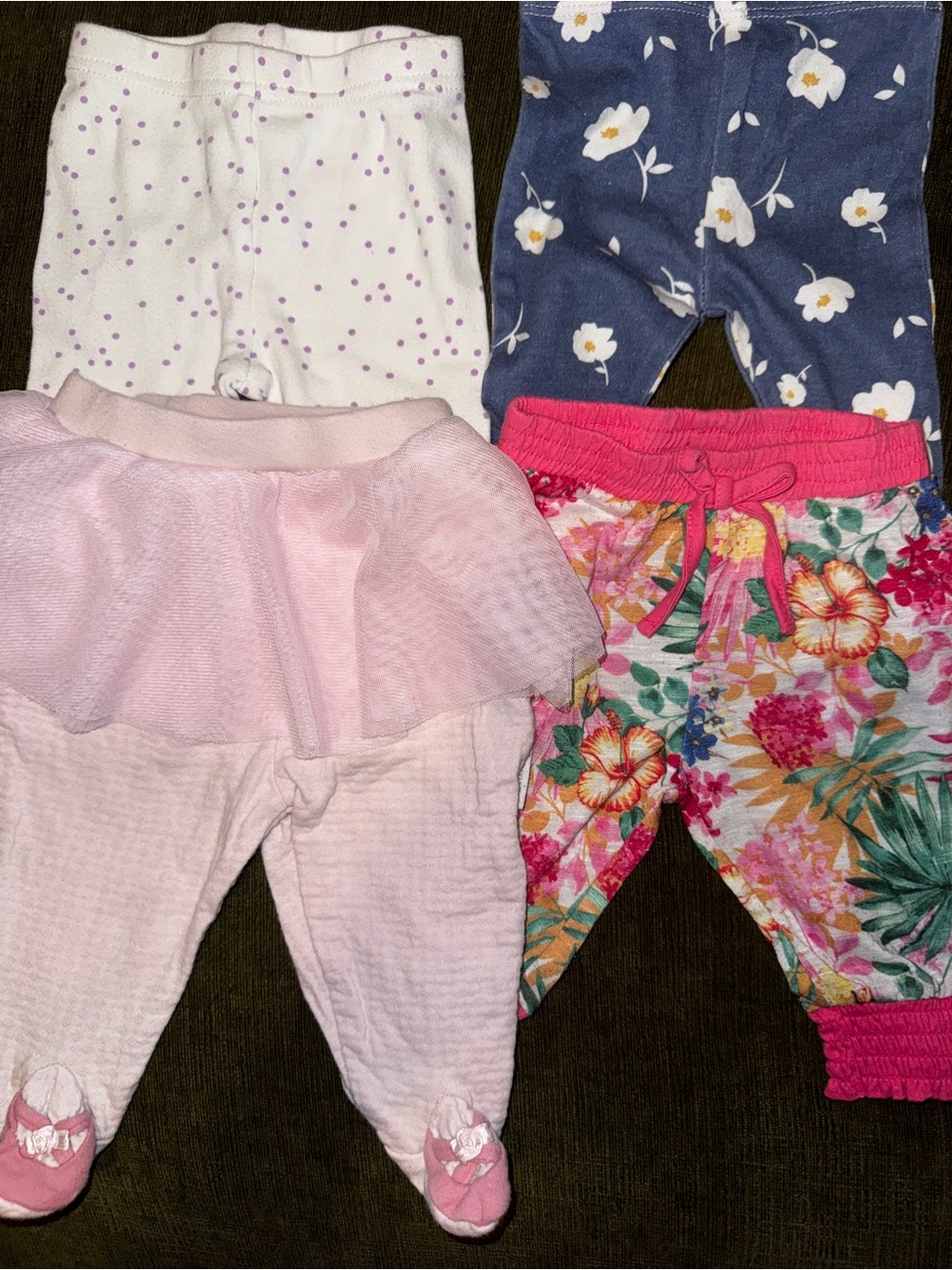 Girls 4-Pack Bottoms in Navy, White, Pink, Green